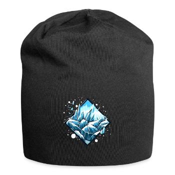 Cristaux de glace Icicles Paysage hivernal - Bonnet en jersey - noir - Devant