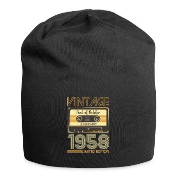 65. Geburtstag Kassette Oktober Jahrgang 1958 Tape - Jersey-Beanie - Schwarz - Vorne