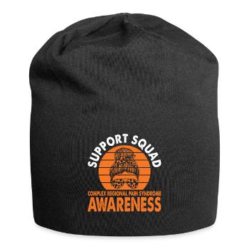 Support Squad Crps Awareness Month Orange Ribbon - Jersey Beanie - black - Front