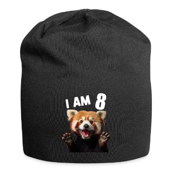 8 ans de 8 ans de 8e anniversaire du petit panda roux Panda Panda - Bonnet en jersey - noir - Devant