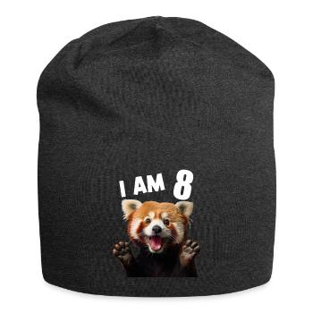 8 Jahre Kleiner Roter Panda Pandas 8. Geburtstag - Jersey-Beanie - Anthrazit - Vorne