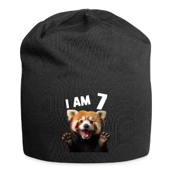 7 Years Little Red Panda Panda Panda's 7th Birthday - Jersey Beanie - black - Front