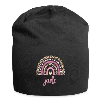 Jade Regenbogen Name Geburtstag Jade - Jersey-Beanie - Schwarz - Vorne