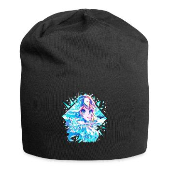 Anime Schneekönigin Eisprinzessin - Jersey-Beanie - Schwarz - Vorne