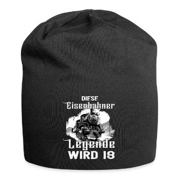 Eisenbahn Eisenbahner Beruf 18 Geburtstag Spruch - Jersey-Beanie - Schwarz - Vorne