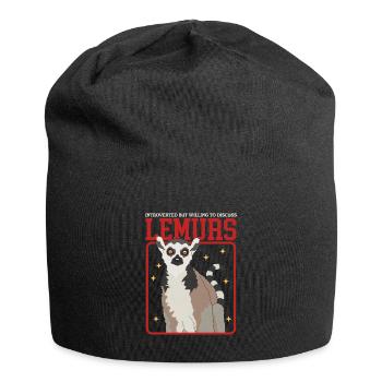 Lemur Ring-tailed lemurs Ringed Tail Lemure Gift - Jersey Beanie - black - Front