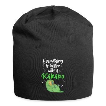 Everything is better with Kakapo New Zealand Parrot - Jersey Beanie - black - Front