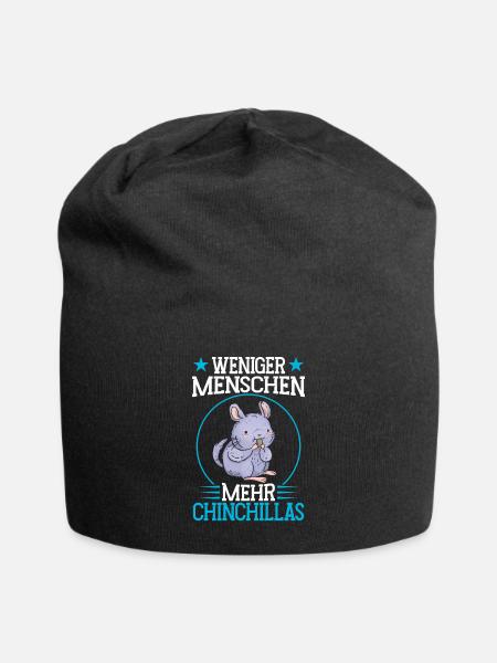Mehr Chinchilla Nagetier Wollmaus - Jersey-Beanie - Schwarz