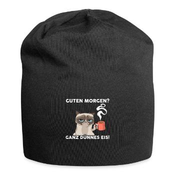 Guten Morgen Ganz Dünnes Eis Katze - Jersey-Beanie - Schwarz - Vorne