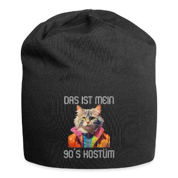 90er Motto Party Das ist mein 90er Kostüm - Jersey-Beanie - Schwarz - Vorne
