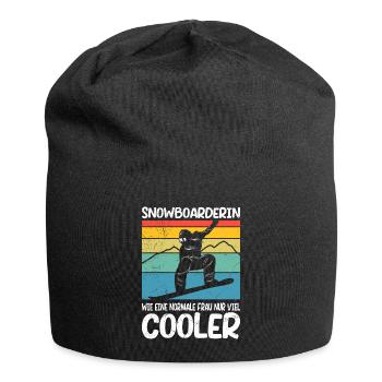 Snowboarderin wie eine Normale Frau nur Cooler - Jersey-Beanie - Schwarz - Vorne