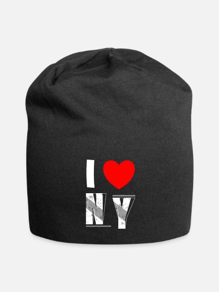 J’aime NY New York Liebe USA Fan - Bonnet en jersey - noir
