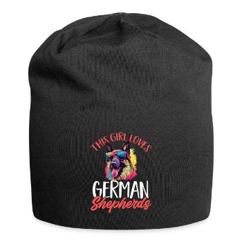 Dog Breed This Girl loves German Shepherds - Jersey Beanie - black - Front
