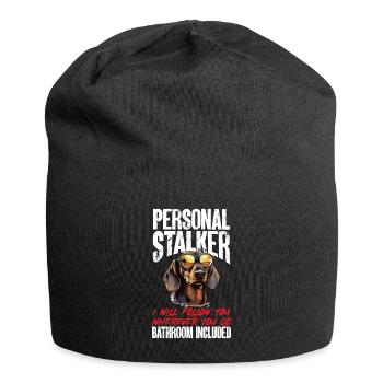 Teckel saucisse saucisse chien harceleur personnel - Bonnet en jersey - noir - Devant