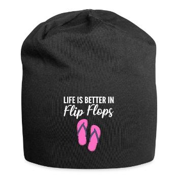 Life Is Better In Flip Flops Flip Flops Verkäufer - Jersey-Beanie - Schwarz - Vorne