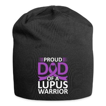 Proud father of a lupus warrior Purple Ribbon - Jersey Beanie - black - Front