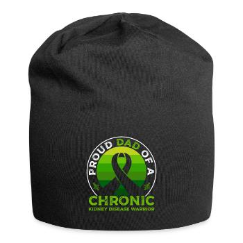 Stolzer Vater Eines Kriegers Mit Chronischer - Jersey-Beanie - Schwarz - Vorne