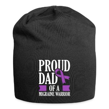 Proud father of a migraine warrior chronic - Jersey Beanie - black - Front