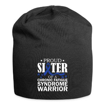 Proud sister of a warrior with chronic - Jersey Beanie - black - Front