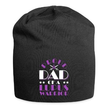 Proud father of a lupus warrior Purple Ribbon - Jersey Beanie - black - Front