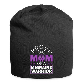 Proud mother of a migraine warrior chronic - Jersey Beanie - black - Front
