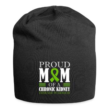 Stolze Mutter Eines Kriegers Mit Chronischer - Jersey-Beanie - Schwarz - Vorne