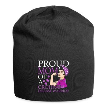Stolze Mutter Eines Morbus-crohn-kriegers - Jersey-Beanie - Schwarz - Vorne