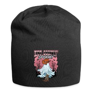 Halloween Cute Ghost Retro Western Funny Boot - Jersey-Beanie - Schwarz - Vorne