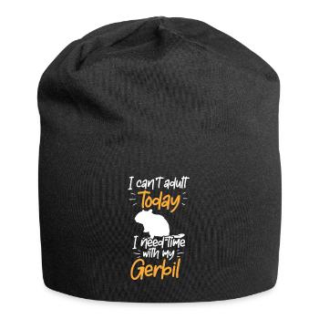 Need time with gerbil rodent Gerbil - Jersey Beanie - black - Front
