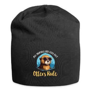 Otter Animal Kids & Adult - All Animals Are Cool - Jersey Beanie - black - Front