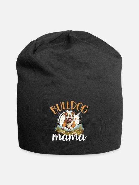 British English Bulldog lover - Bulldog Mama - Jersey Beanie - black