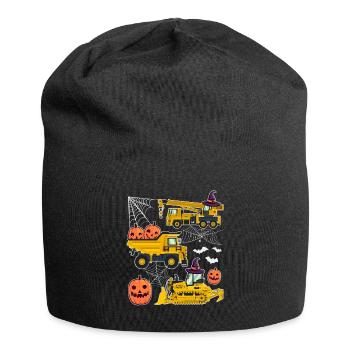 Creepy Halloween excavator with witch hat - Jersey Beanie - black - Front