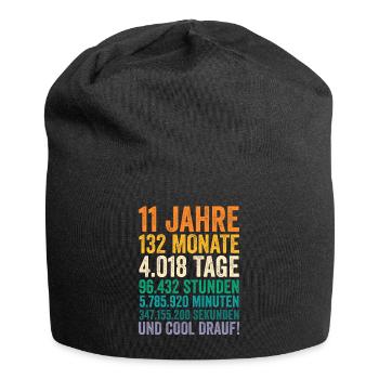 11 Jahre Elfter Geburtstag - Jersey-Beanie - Schwarz - Vorne