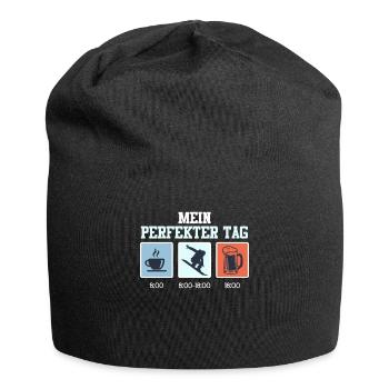 Snowboard Mein Perfekter Tag Kaffee Snowboarden - Jersey-Beanie - Schwarz - Vorne