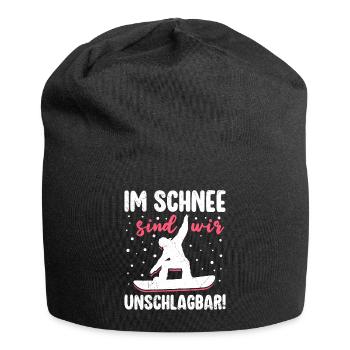 Snowboard Mädchen Im Schnee sind wir Unschlagbar! - Jersey-Beanie - Schwarz - Vorne