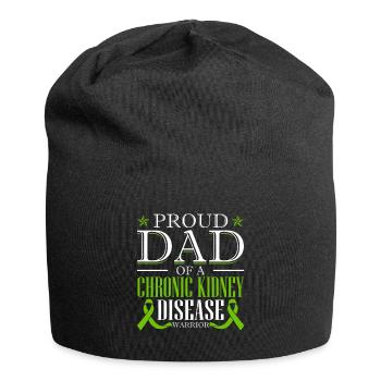 Stolzer Vater Eines Kriegers Mit Chronischer - Jersey-Beanie - Schwarz - Vorne