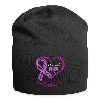 Stolze Mutter Eines Morbus-crohn-kriegers - Jersey-Beanie - Schwarz - Vorne