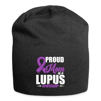 Proud mother of a lupus warrior Purple Ribbon - Jersey Beanie - black - Front