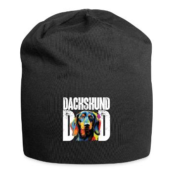 Dachshund wiener sausage dog Dachshund Dad - Jersey Beanie - black - Front