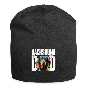 Dachshund wiener sausage dog Dachshund Dad - Jersey Beanie - charcoal grey - Front