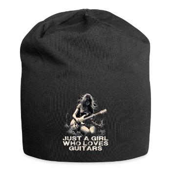 just a girl how loves guitars - Jersey-Beanie - Schwarz - Vorne
