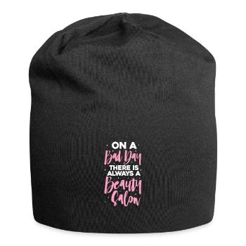 Beautician Cosmetics Makeup Gift - Jersey Beanie - black - Front