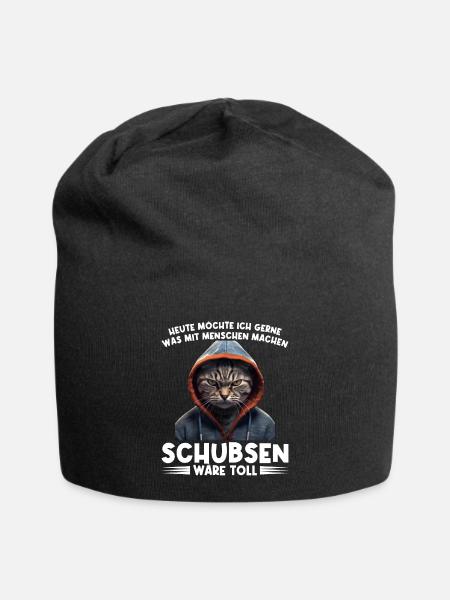 Gerne was mit Menschen machen schubsen wäre toll - Jersey-Beanie - Schwarz