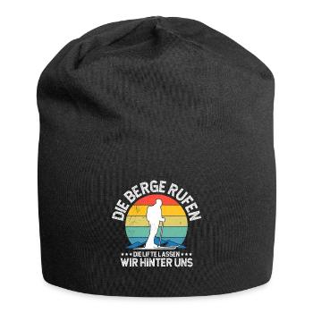 Ski Touring Die Berge Rufen Skibergsteigen - Jersey-Beanie - Schwarz - Vorne