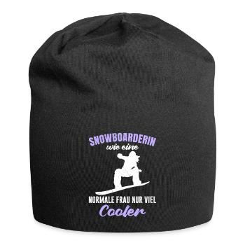 Snowboarderin wie eine Normale Frau nur Cooler - Jersey-Beanie - Schwarz - Vorne