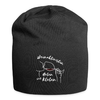 "Weinaktivistin Heben statt Kleben" - lustiges - Jersey-Beanie - Schwarz - Vorne