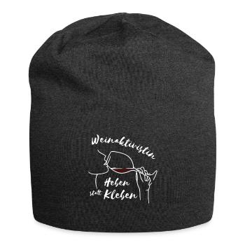 "Weinaktivistin Heben statt Kleben" - lustiges - Jersey-Beanie - Anthrazit - Vorne
