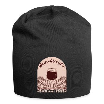 "Weinaktivistin Heben statt Kleben" - witziges - Jersey-Beanie - Schwarz - Vorne
