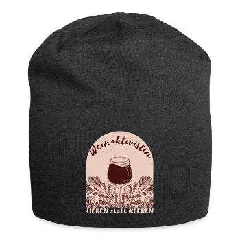 "Weinaktivistin Heben statt Kleben" - witziges - Jersey-Beanie - Anthrazit - Vorne