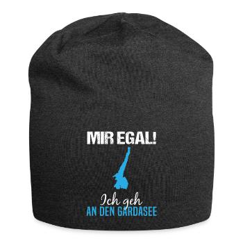 Mir Egal! Gardasee Priorität Geschenk - Jersey-Beanie - Anthrazit - Vorne